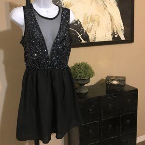 F21 Mini Black Party Dress M
